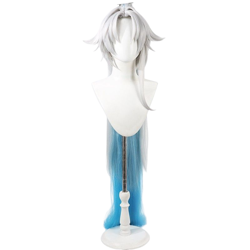 Honkai Star Rail Feixiao Cosplay Wig - Silver Scalp with Gradient Tail