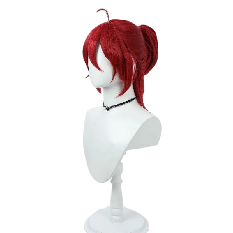 Honkai Star Rail Luca Cosplay Wig - Wine Red with Split Ponytail