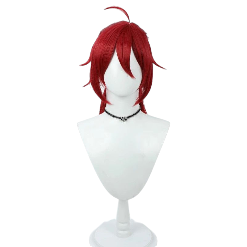 Honkai Star Rail Luca Cosplay Wig - Wine Red with Split Ponytail