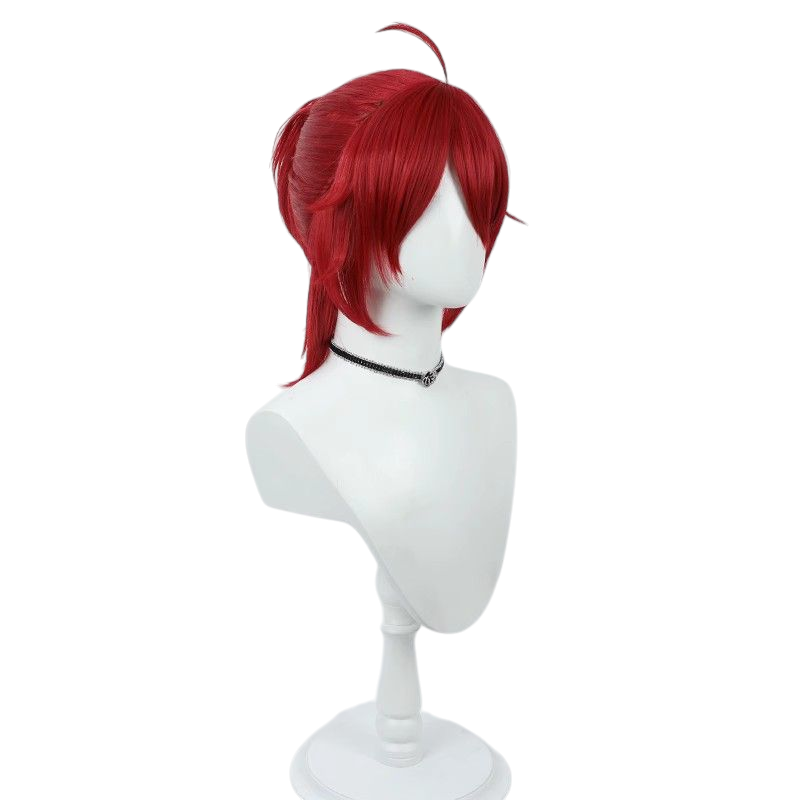 Honkai Star Rail Luca Cosplay Wig - Wine Red with Split Ponytail