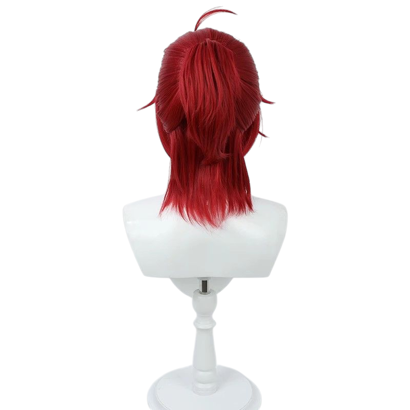 Honkai Star Rail Luca Cosplay Wig - Wine Red with Split Ponytail