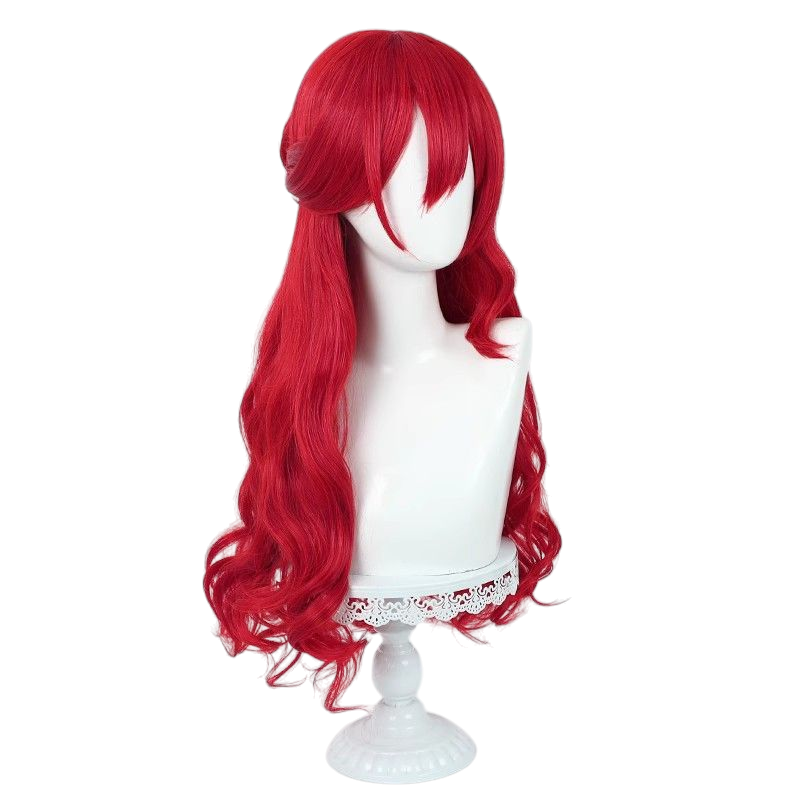 Honkai Star Rail Ji Zi Cosplay Wig - Red Long Curly with Split Pack