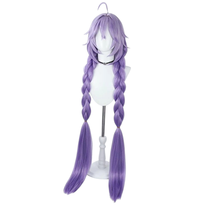 Honkai Star Rail Bailu Cosplay Wig - Light Purple Gradient with Thick Braids