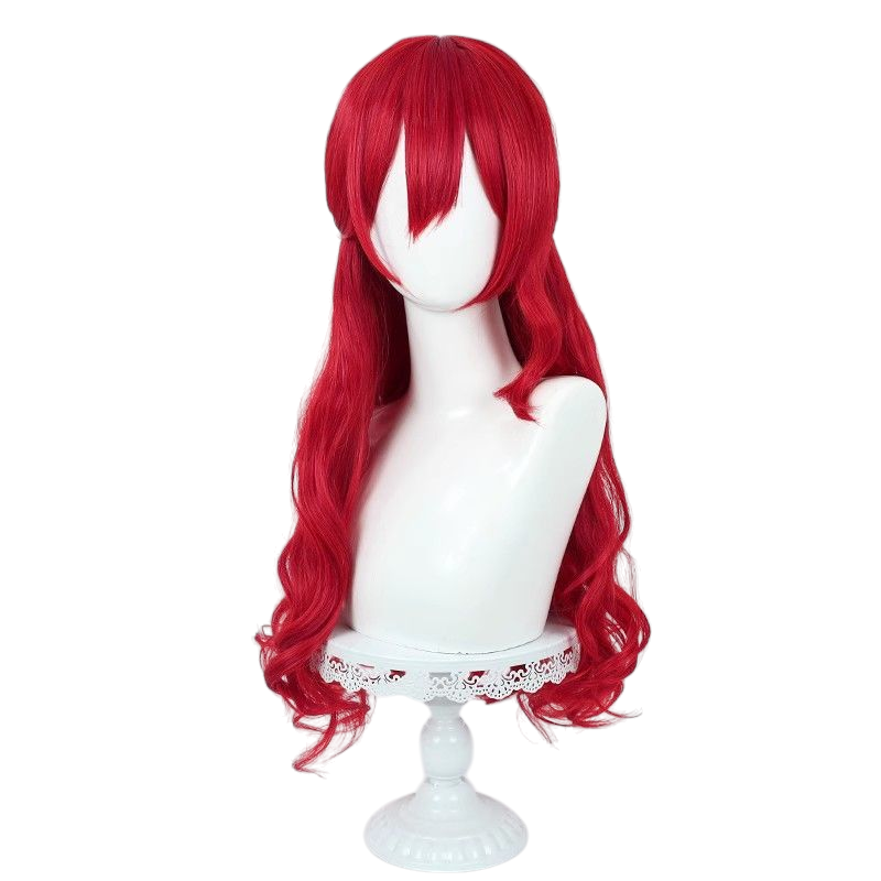 Honkai Star Rail Ji Zi Cosplay Wig - Red Long Curly with Split Pack