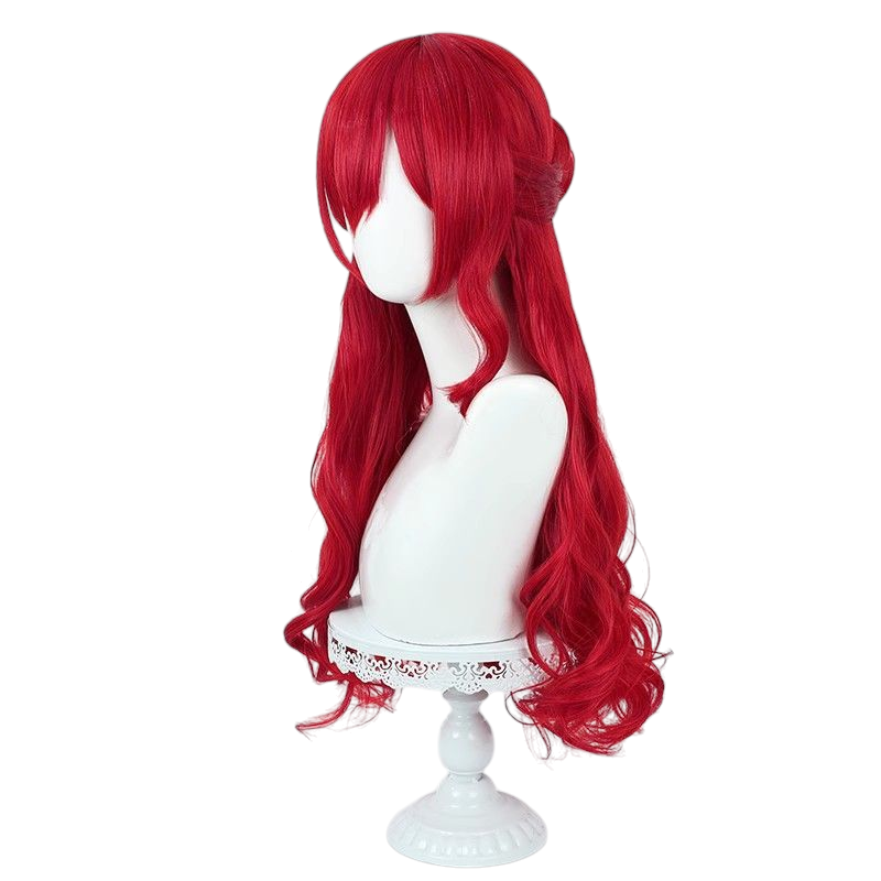 Honkai Star Rail Ji Zi Cosplay Wig - Red Long Curly with Split Pack