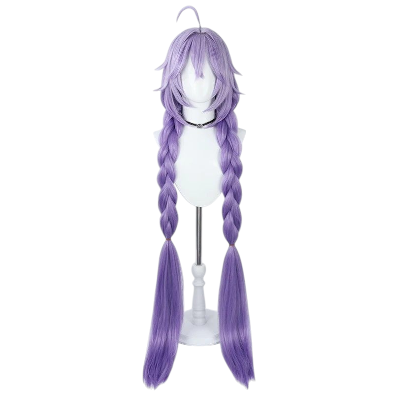 Honkai Star Rail Bailu Cosplay Wig - Light Purple Gradient with Thick Braids