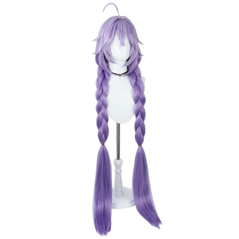 Honkai Star Rail Bailu Cosplay Wig - Light Purple Gradient with Thick Braids