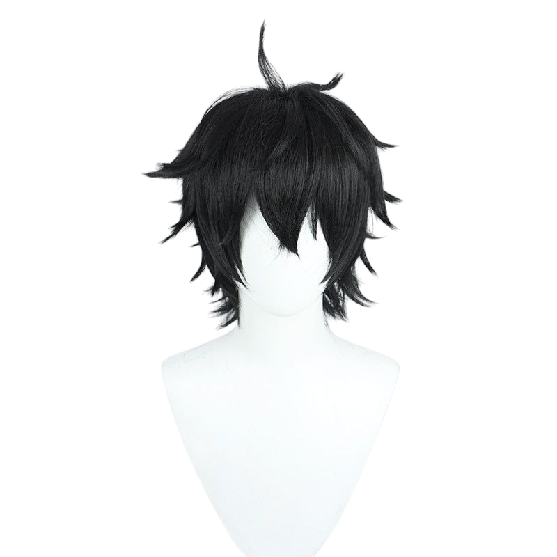 Honkai Star Rail Dan Heng Cosplay Wig - Black Teased Top for Daily Look