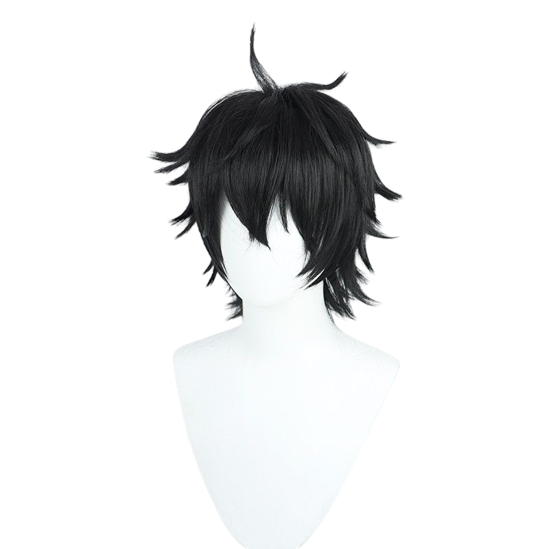Honkai Star Rail Dan Heng Cosplay Wig - Black Teased Top for Daily Look