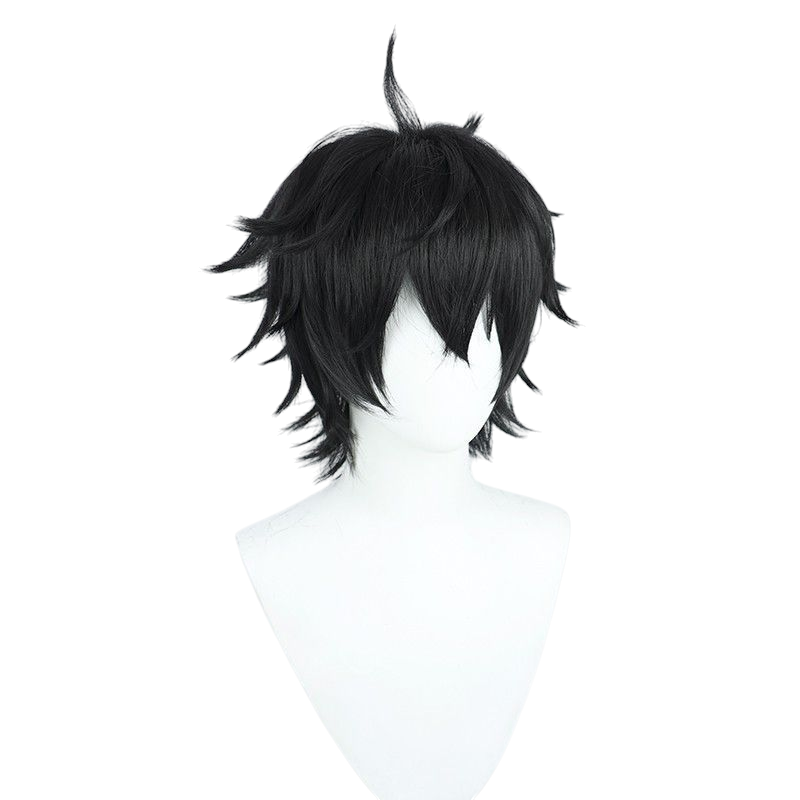 Honkai Star Rail Dan Heng Cosplay Wig - Black Teased Top for Daily Look