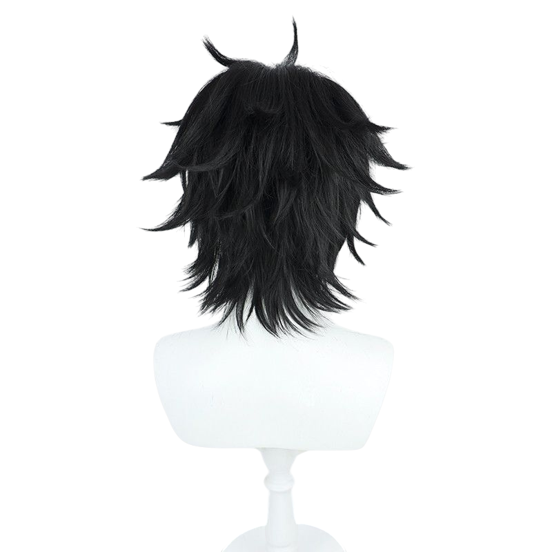 Honkai Star Rail Dan Heng Cosplay Wig - Black Teased Top for Daily Look