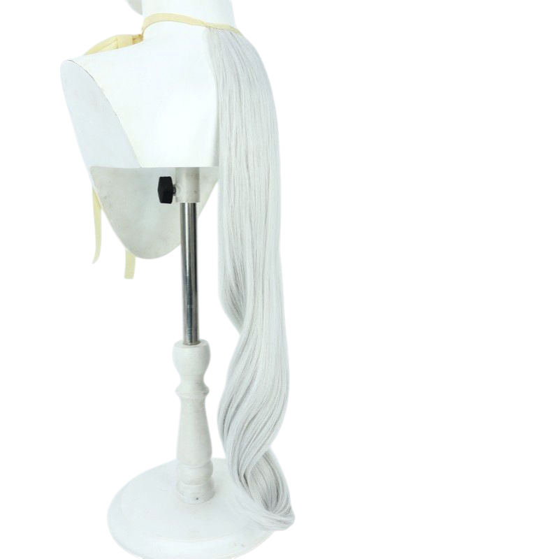 Light Gray Uma Musume Oguri Cap Cosplay Wig - Chestnut Hair with Ears and Tail