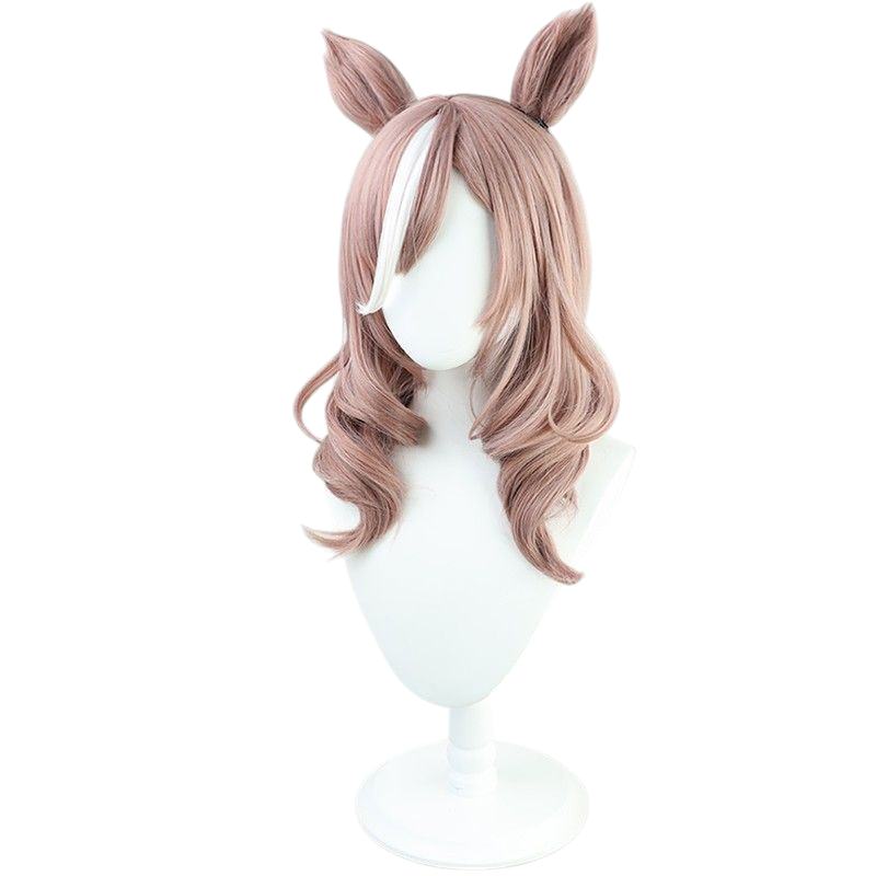 Light Gray Uma Musume Gold Ship Cosplay Wig - Silver Gray with Ears