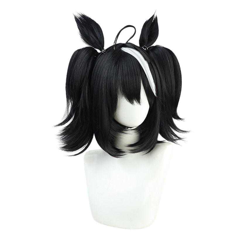 Dark Slate Gray Uma Musume Satono Diamond Cosplay Wig - Twin Braids with Same Color Tail