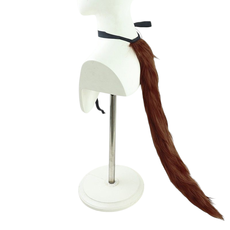 Beige Uma Musume Aishoku Cosplay Wig - Brown Hair with Horse Ears and Tail