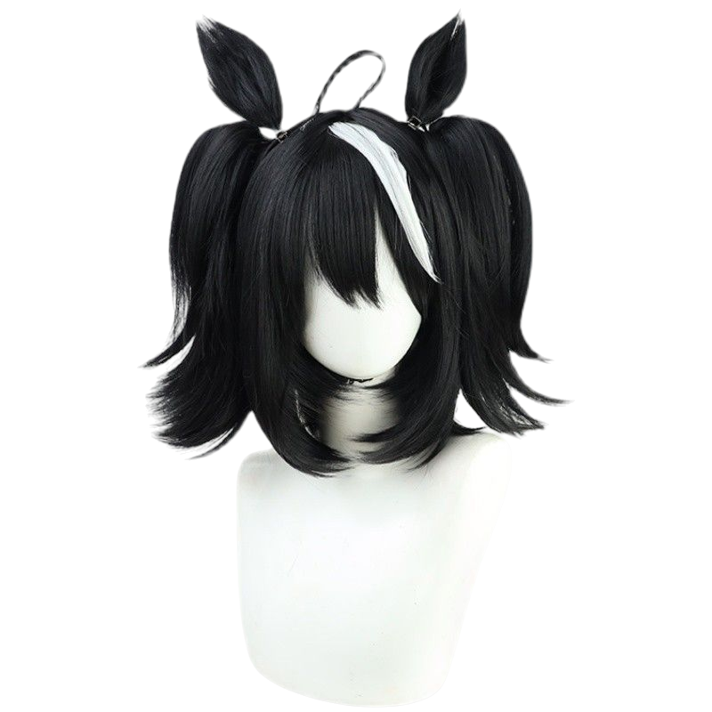 Dark Slate Gray Uma Musume Satono Diamond Cosplay Wig - Twin Braids with Same Color Tail