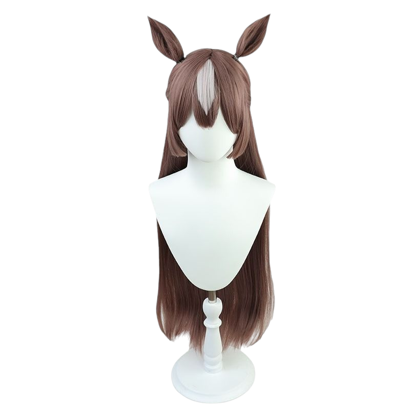 Dark Slate Gray Uma Musume Satono Diamond Cosplay Wig - Scalp with Ears and Tail