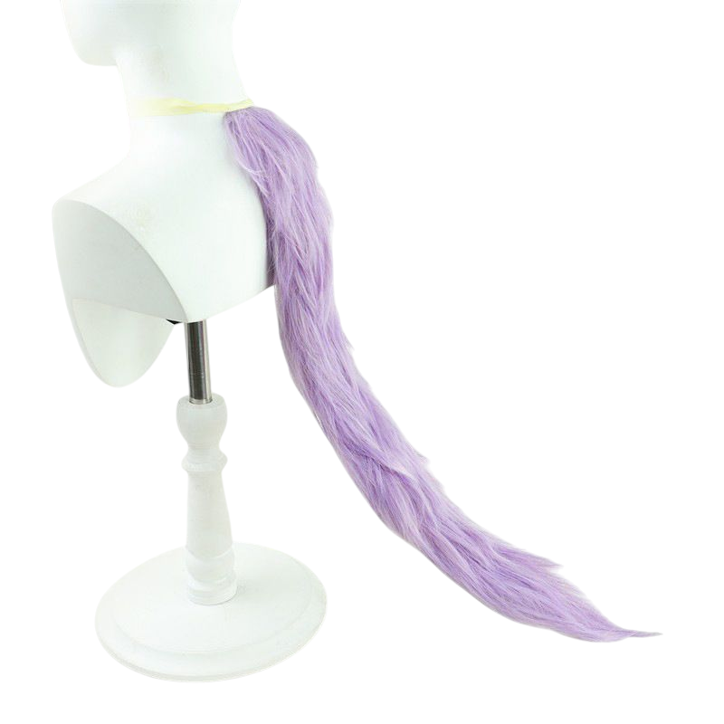 Light Gray Uma Musume Mejiro McQueen Cosplay Wig - Purple Bow Hair