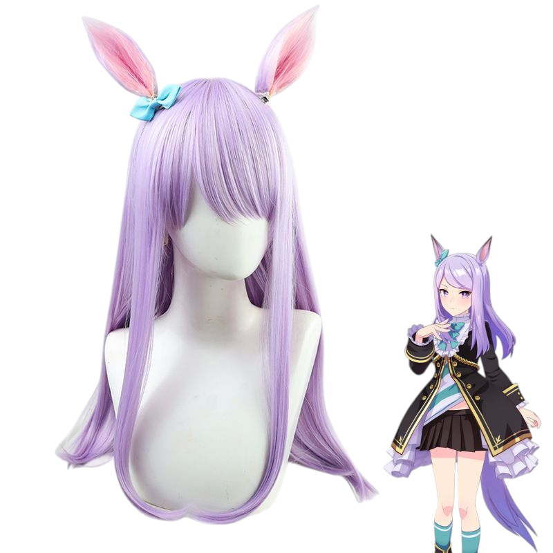 Thistle Uma Musume Mejiro McQueen Cosplay Wig - Purple Bow Hair
