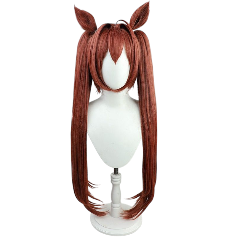 Light Gray Uma Musume Daiwa Scarlet Cosplay Wig - Dual Tiger Clips with Ears