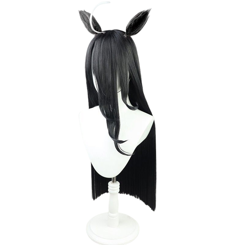 White Smoke Uma Musume Manhattan Cafe Cosplay Wig - Black Swallowtail Hair