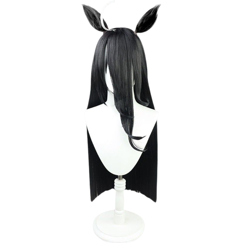 White Smoke Uma Musume Manhattan Cafe Cosplay Wig - Black Swallowtail Hair