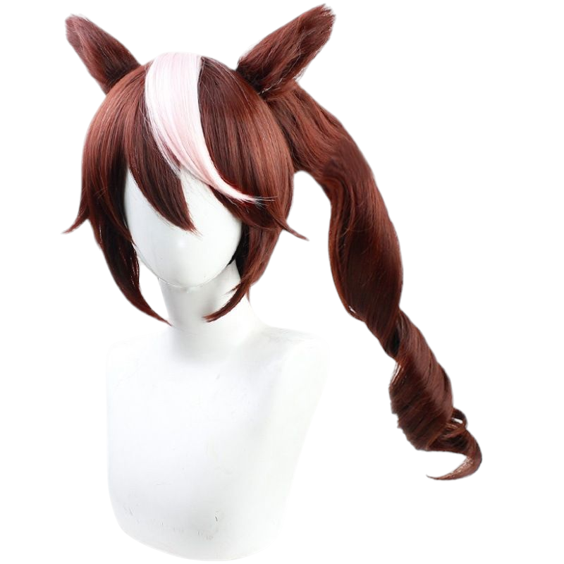Black Uma Musume Tokai Teio Cosplay Wig - Tiger Clip with Ears