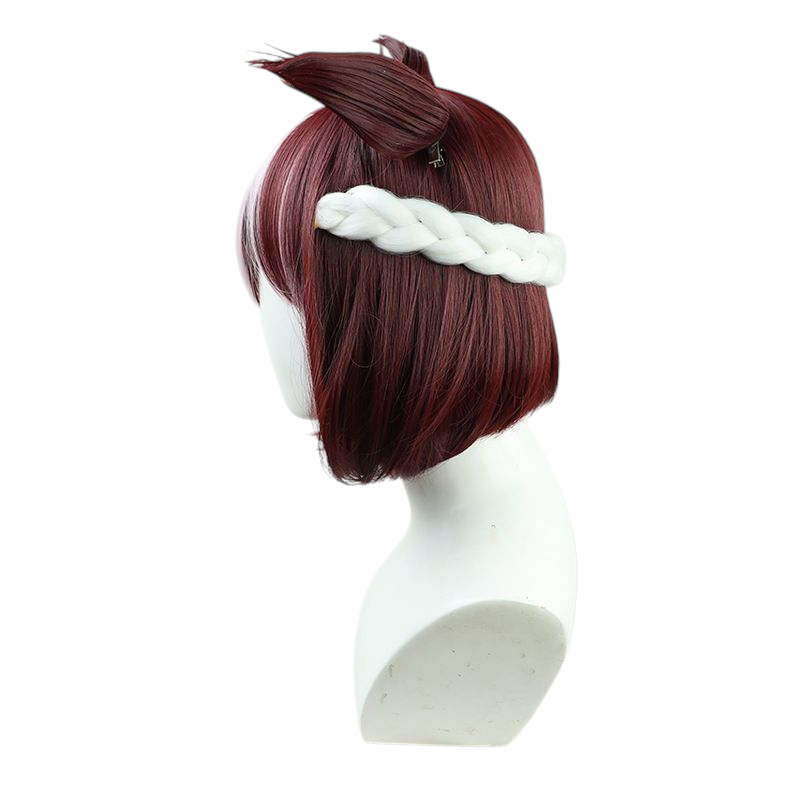 Light Gray Uma Musume Special Week Cosplay Wig - Purple Bow Hair