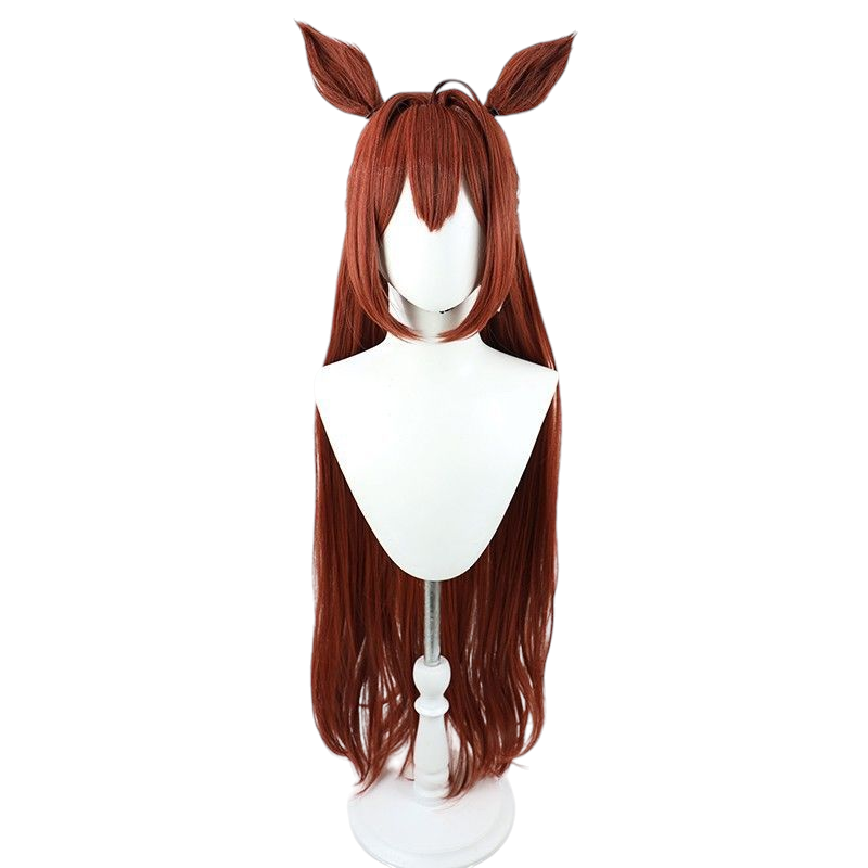 Saddle Brown Uma Musume Daiwa Scarlet Christmas Card Cosplay Wig - Long Brown Hair