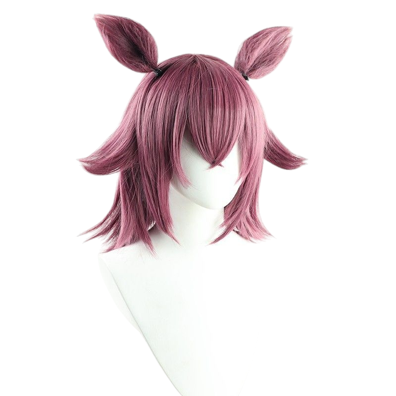 Light Gray Uma Musume Sakura Chiyono O Cosplay Wig - Same Color Ears and Tail