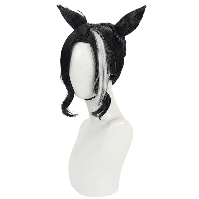 Uma Musume Yutaka Hikari Cosplay Wig - Silver Gray with Ears - FEVERCOS