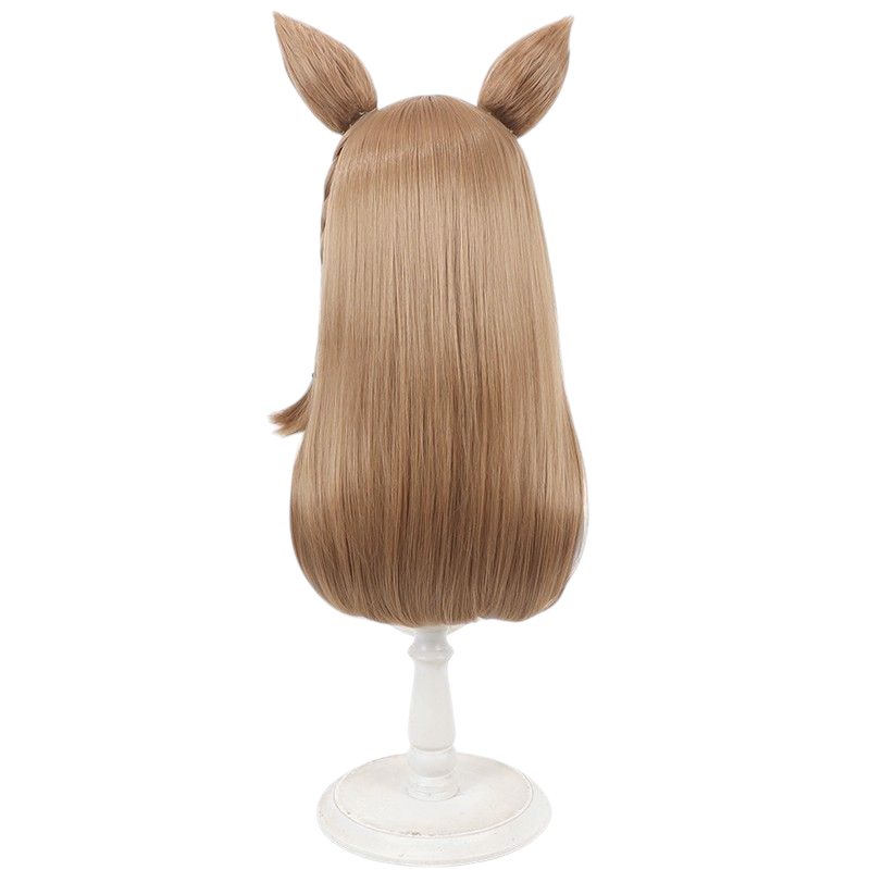 Rosy Brown Uma Musume Mejiro Ryan Cosplay Wig - Brown with Highlighted Tail