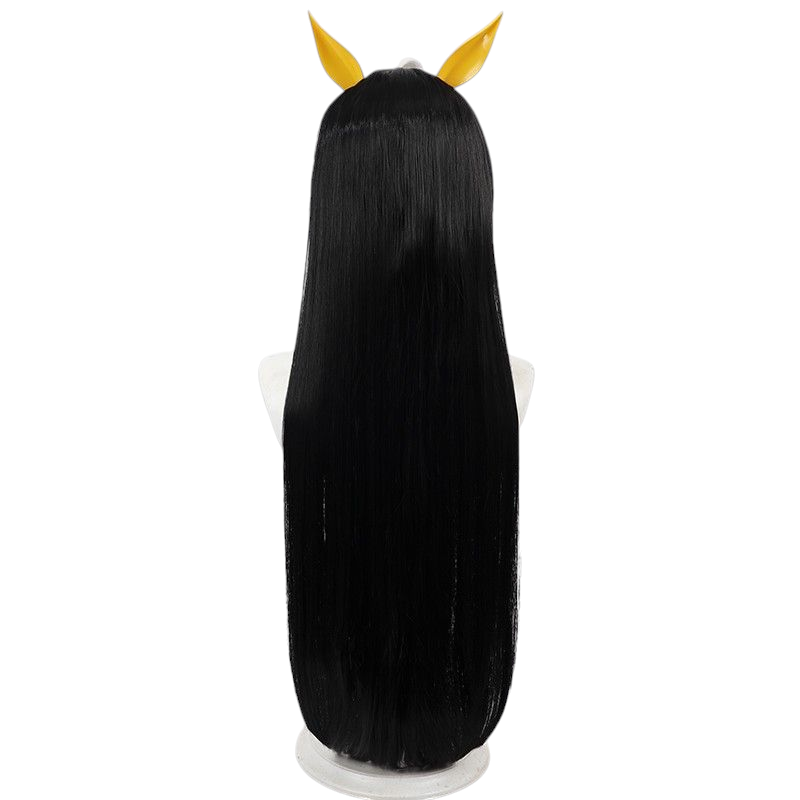 Black Uma Musume Kinshin no Hikari Cosplay Wig - White Split Strands with Clip