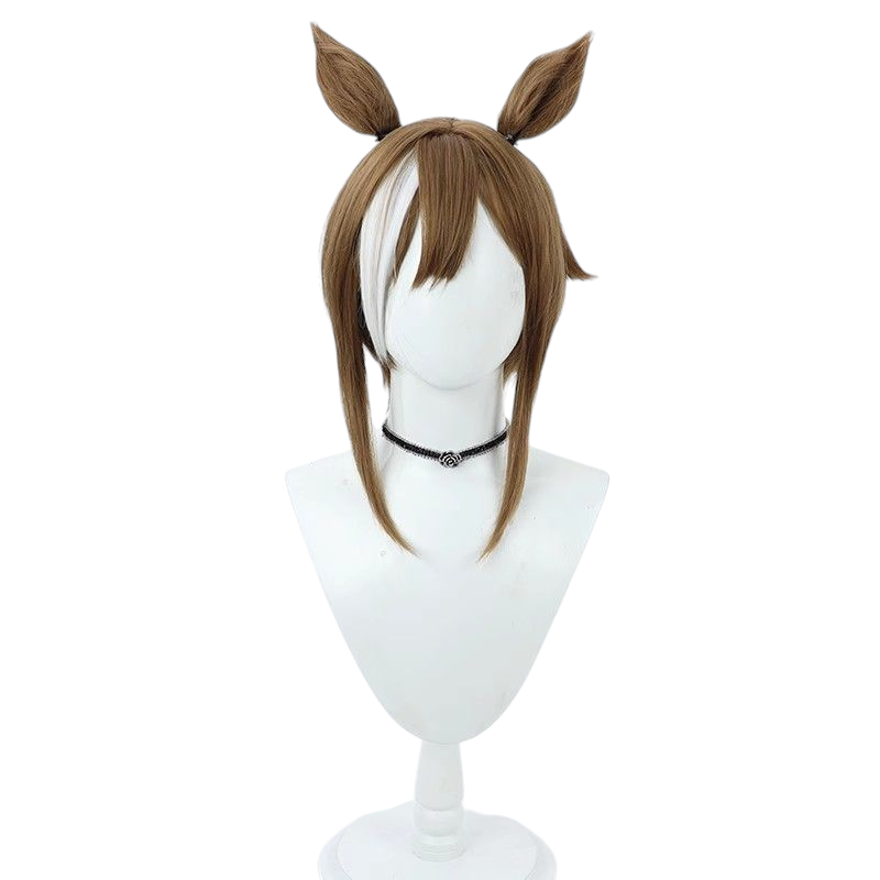 Lavender Uma Musume Super Sweets Cosplay Wig - Gray Scalp with Ears and Tail