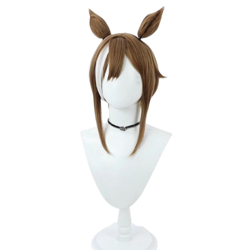 Lavender Uma Musume Super Sweets Cosplay Wig - Gray Scalp with Ears and Tail