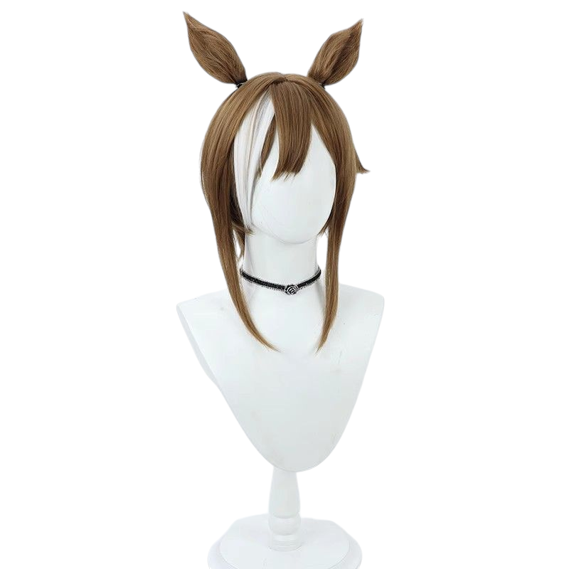 Lavender Uma Musume Super Sweets Cosplay Wig - Gray Scalp with Ears and Tail