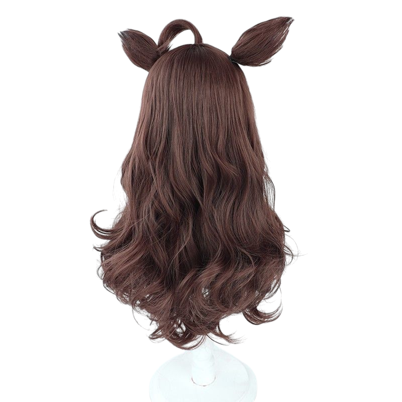 Dark Slate Gray Uma Musume Boubai Kanata Cosplay Wig - Ears and Same Color Tail