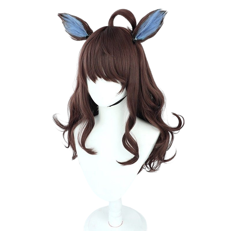 White Smoke Uma Musume Boubai Kanata Cosplay Wig - Ears and Same Color Tail