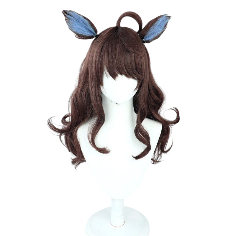 White Smoke Uma Musume Boubai Kanata Cosplay Wig - Ears and Same Color Tail
