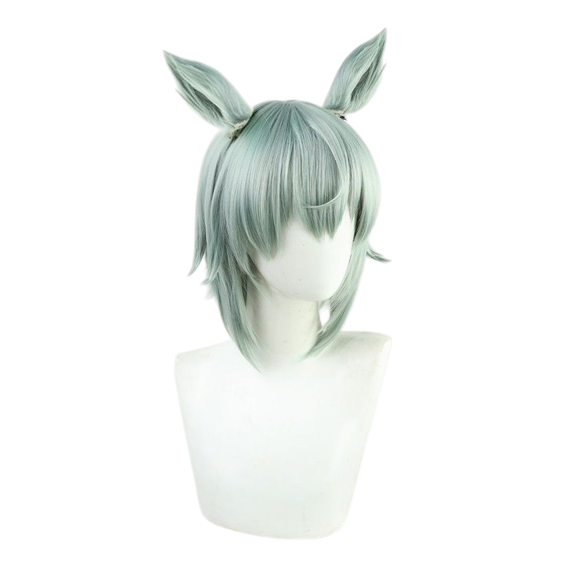 Light Gray Uma Musume Star Cloud Sky Cosplay Wig - Silver Ears and Tail for Celestial Racer