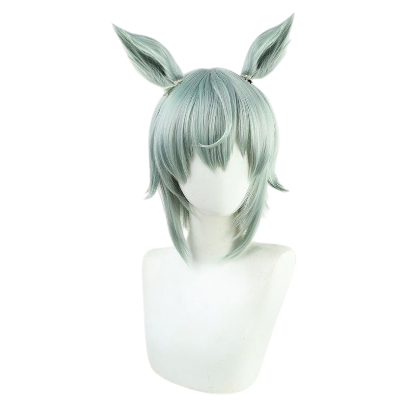 Light Gray Uma Musume Star Cloud Sky Cosplay Wig - Silver Ears and Tail for Celestial Racer