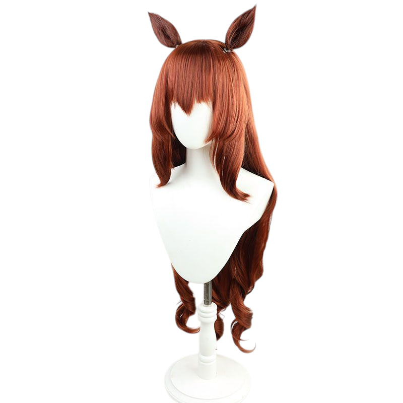 Black Uma Musume Inochi Ichigo Cosplay Wig - Brown Ears and Tail for Seasoned Warrior