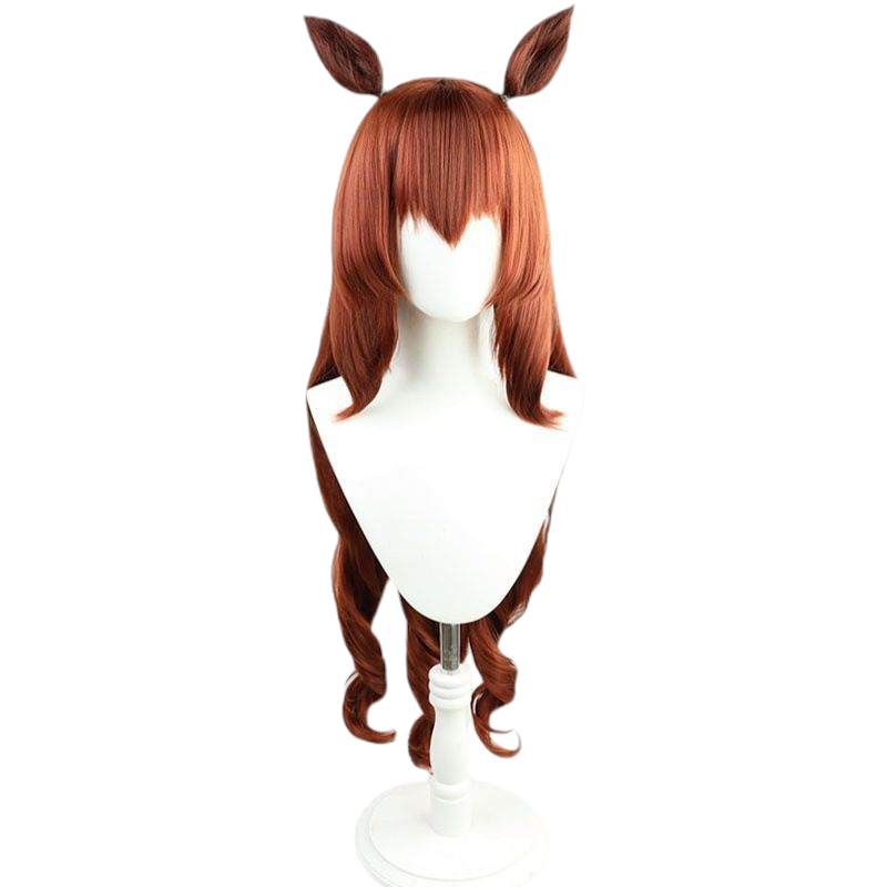 Saddle Brown Uma Musume Inochi Ichigo Cosplay Wig - Brown Ears and Tail for Seasoned Warrior