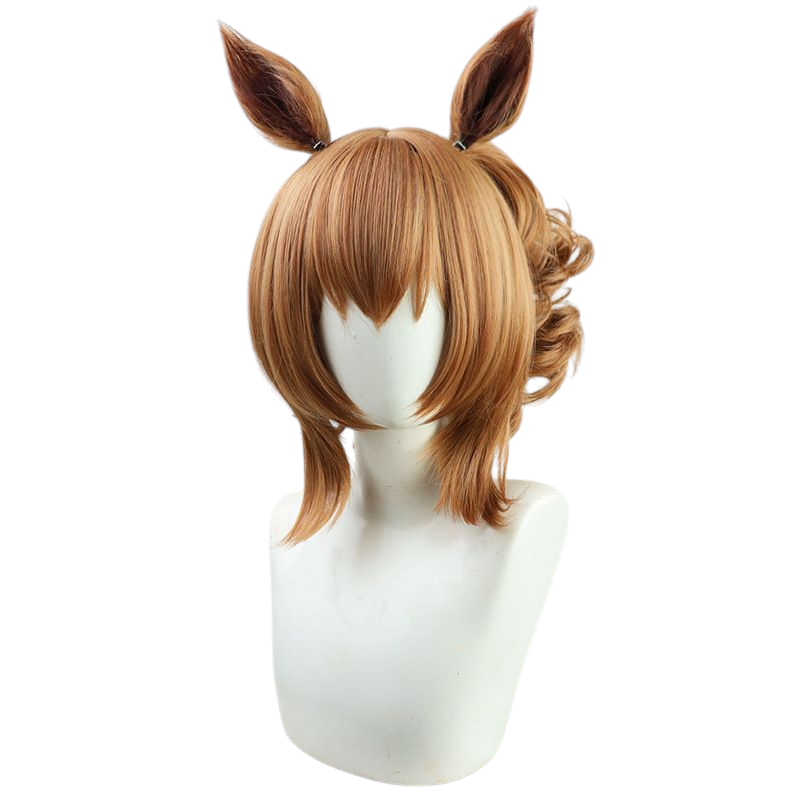 Light Gray Uma Musume Taiki Shuttle Cosplay Wig - Scalp with Tiger Clip for Speed Demon