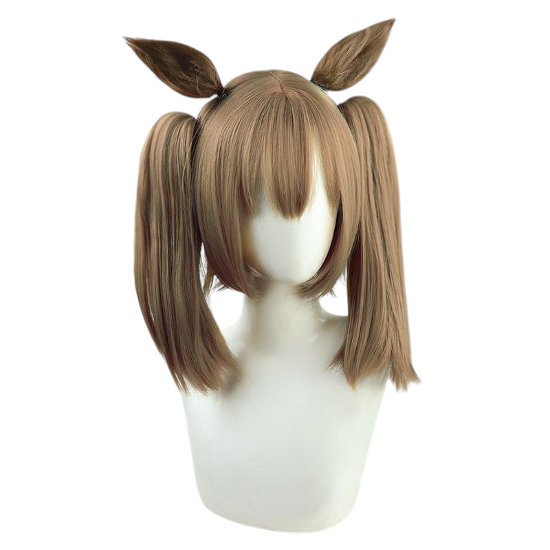 Dim Gray Uma Musume Mejiro McQueen Cosplay Wig - Dual Tiger Clips with Ears