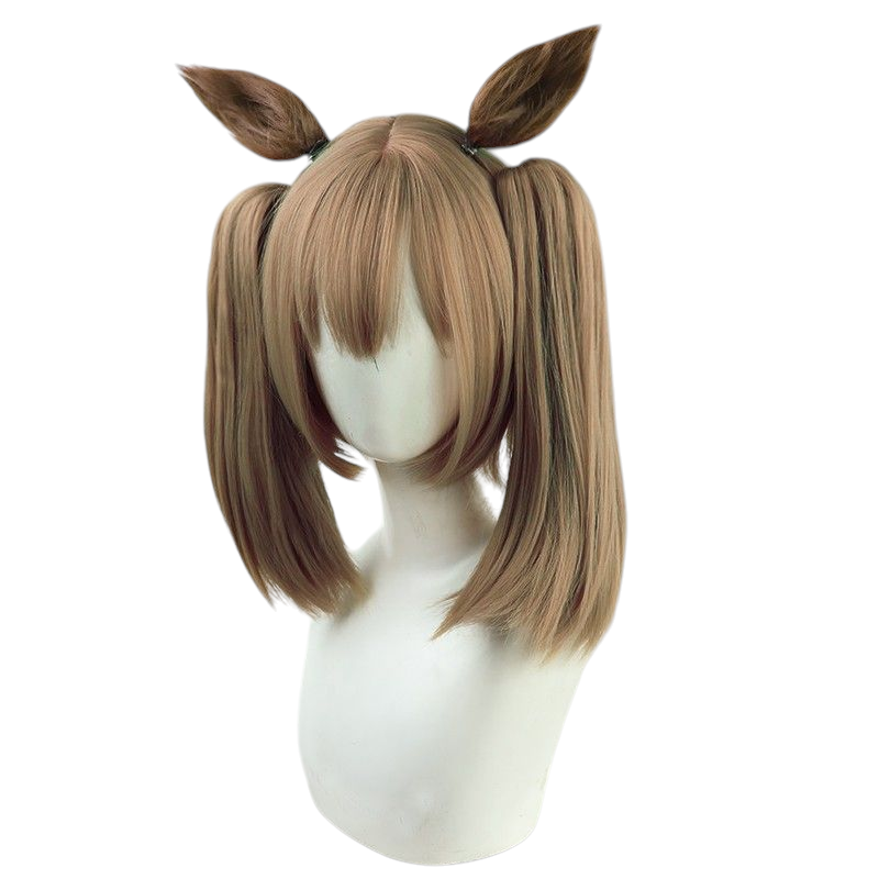 Dim Gray Uma Musume Mejiro McQueen Cosplay Wig - Dual Tiger Clips with Ears