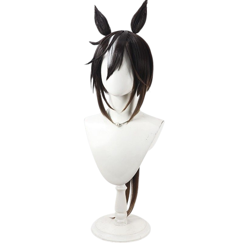 Dark Slate Gray Uma Musume Stay Gold Cosplay Wig - Golden Ears and Tail for Legendary Journey
