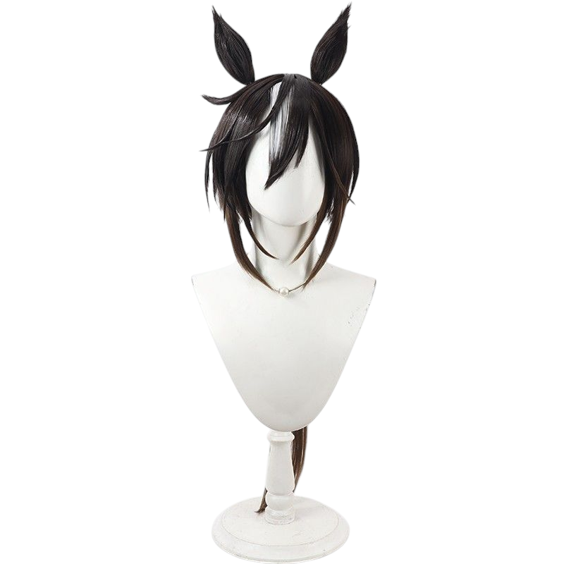 Dark Slate Gray Uma Musume Stay Gold Cosplay Wig - Golden Ears and Tail for Legendary Journey