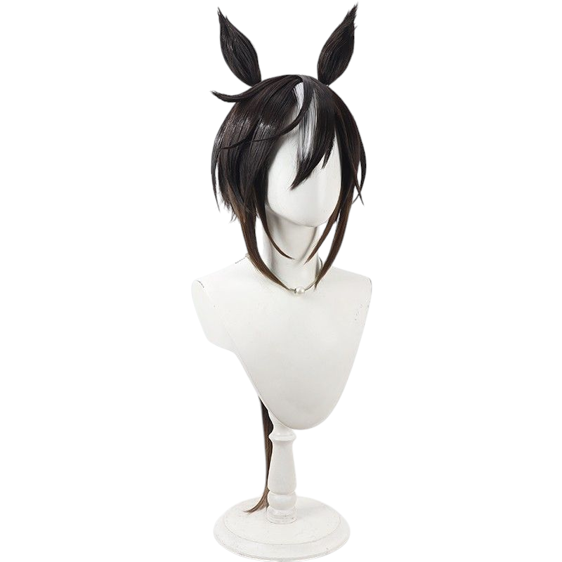 Dark Slate Gray Uma Musume Stay Gold Cosplay Wig - Golden Ears and Tail for Legendary Journey