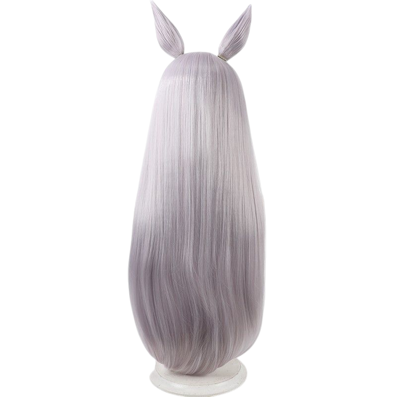 Dark Gray Uma Musume Gold Ship Cosplay Wig - Pale Purple Ears, Tail, and Scalp